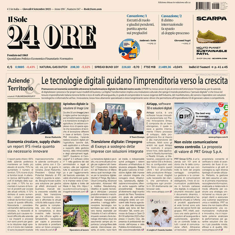 Il Sole 24 Ore parla di noi.